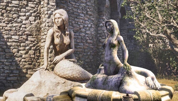 Oblivion Remastered Players Just Noticed That The Mermaid Statue In Anvil Used To Be A Completely Different Creature